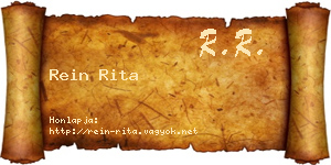 Rein Rita névjegykártya